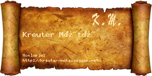 Kreuter Máté névjegykártya